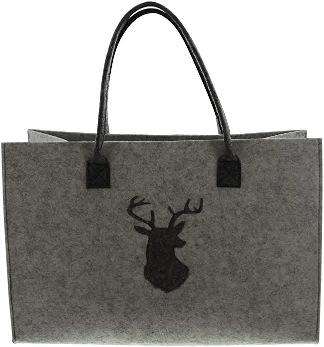 Custom Logo Cheap Reusable Felt Shopping Bag with Handles
