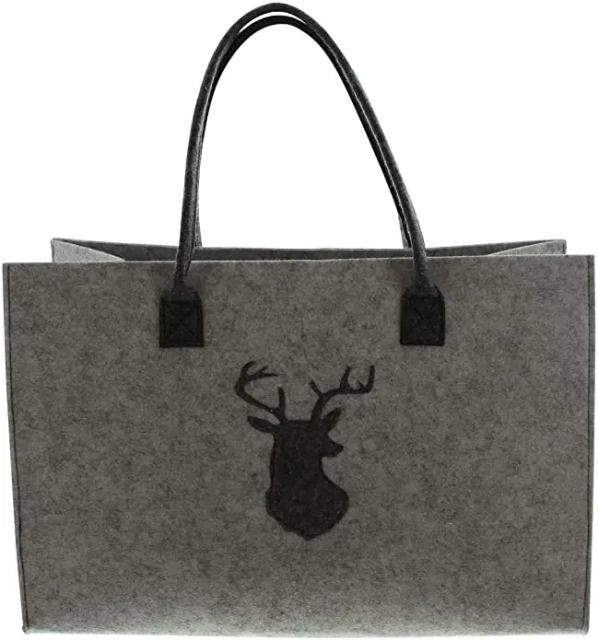 Bolsa de compras de fieltro reutilizable y barata con logotipo personalizado y asas