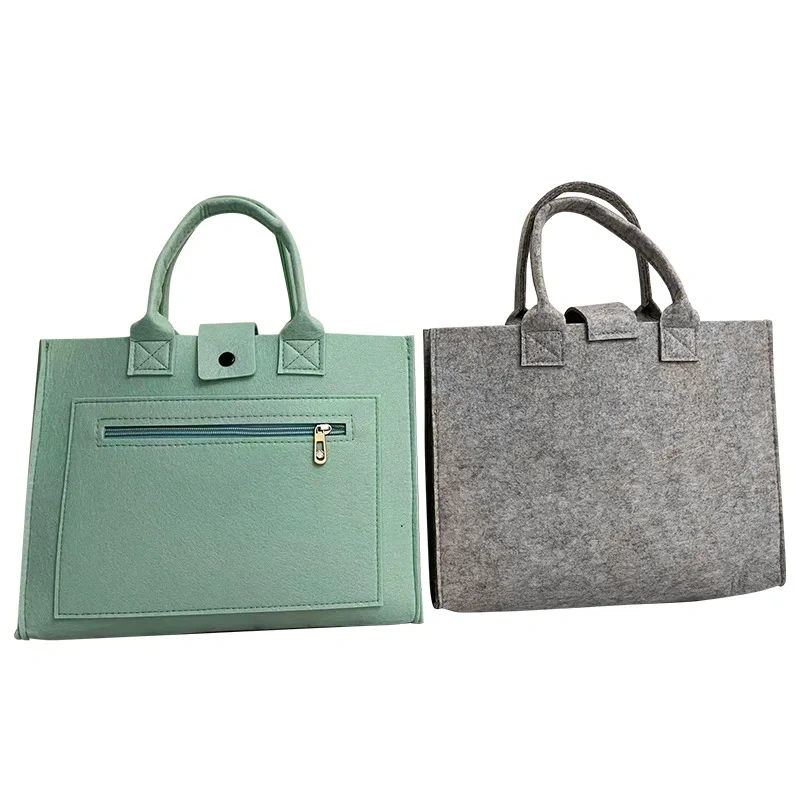 wholesale free shipping female felt reusable grocery custom printed logo tote bag for ladies