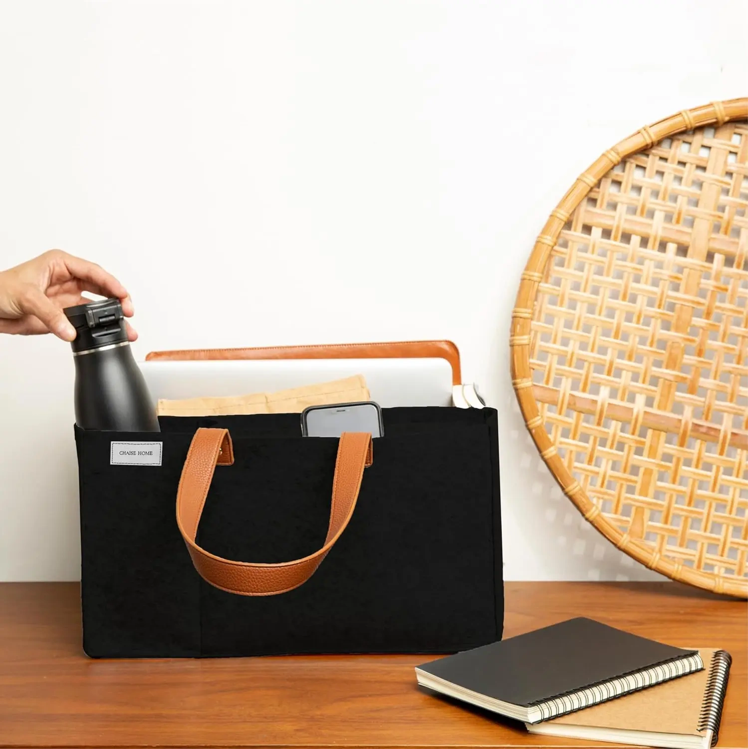 low price teachers home office work school supplies stationery craft open design imitation leather felt handles bag