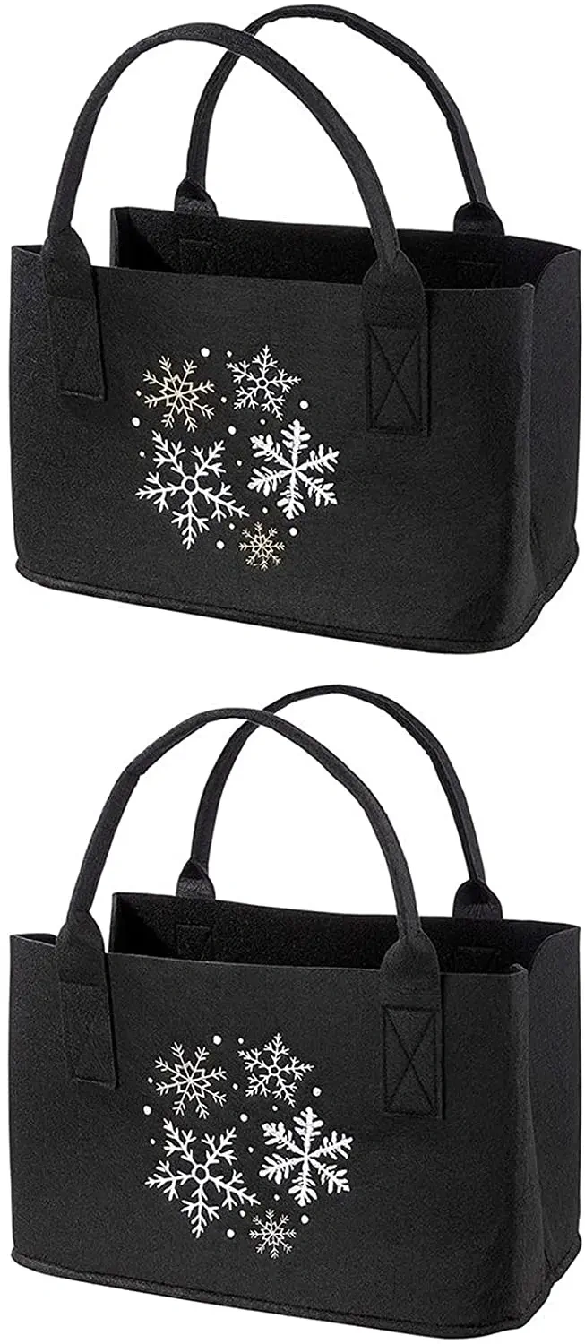 Progift Fashion New Custom Snowflake Women Felt Tote Bags
