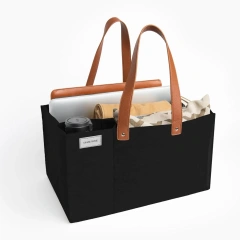 Sac à main à bas prix pour enseignants, fournitures scolaires, papeterie, artisanat, design ouvert, imitation cuir, poignées en feutre