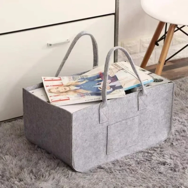 Cesta porta leña de fieltro grande, resistente y duradera, de Progift