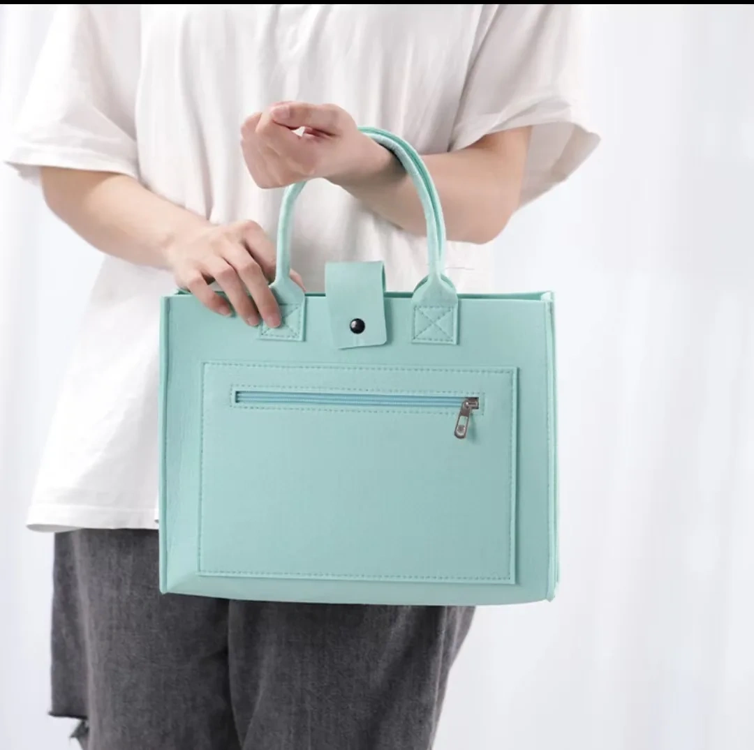 wholesale free shipping female felt reusable grocery custom printed logo tote bag for ladies
