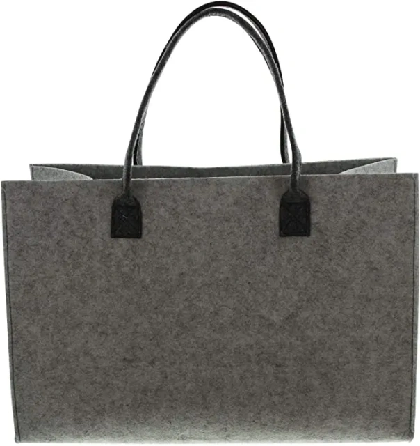 Bolsa de compras de fieltro reutilizable y barata con logotipo personalizado y asas