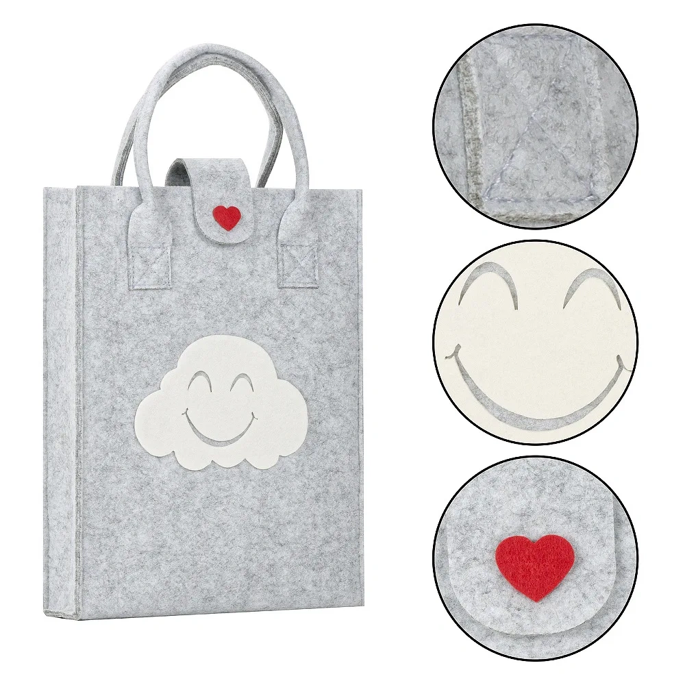 Reusable Durable Large Felt Tote Shopping Bag with Handles