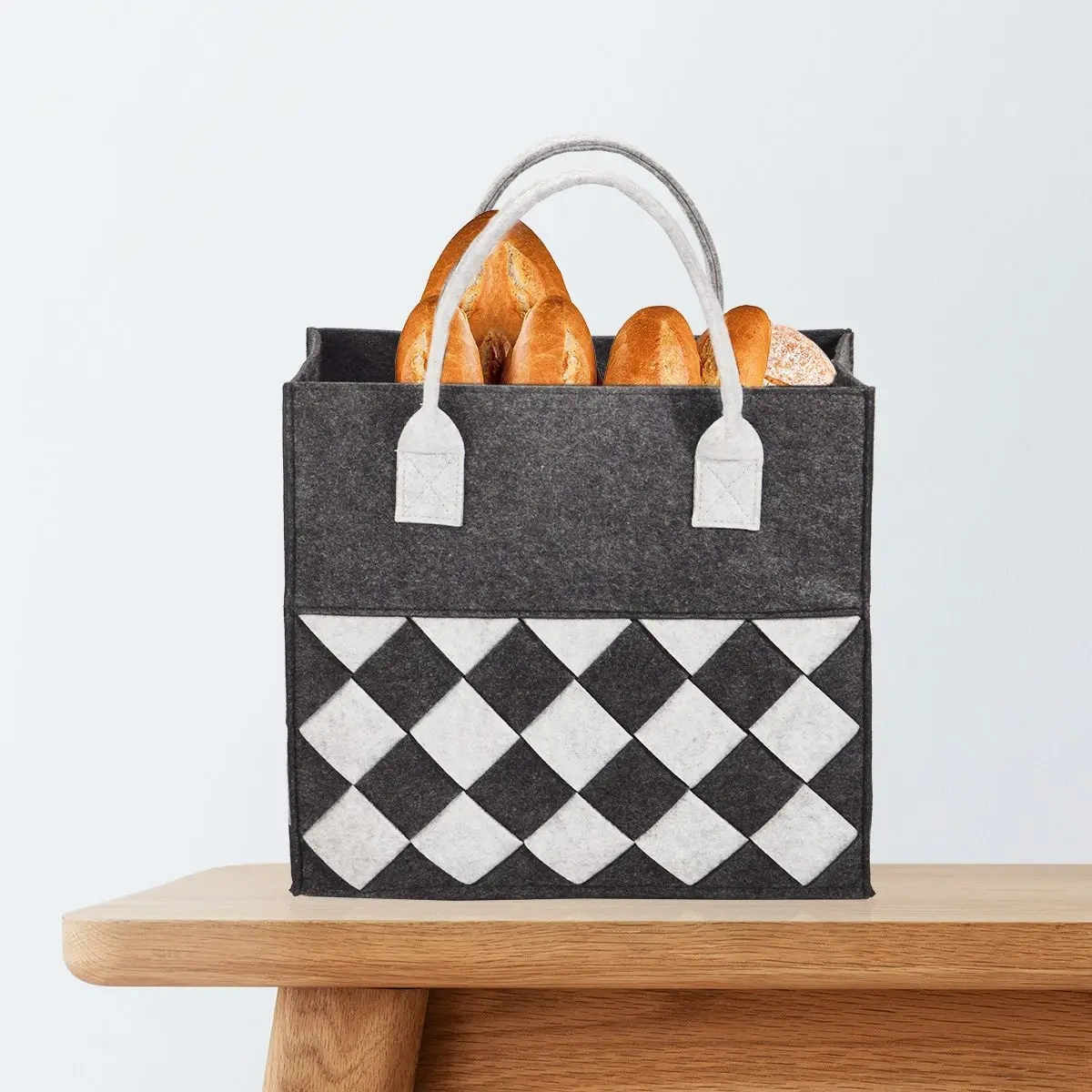 2024 manufacturer cute collapsible low price women's handbag felt tote bags with custom printed logo