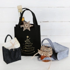 Bolsas de fieltro para compras, de lujo, recicladas, sostenibles, pequeñas, de oro negro, edición nueva de 2024