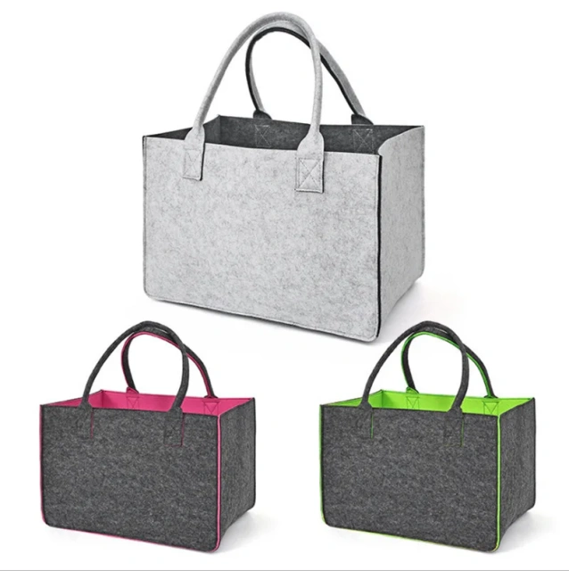 Bolsa de almacenamiento de fieltro resistente, de dos colores, reutilizable y de Progift Fashion