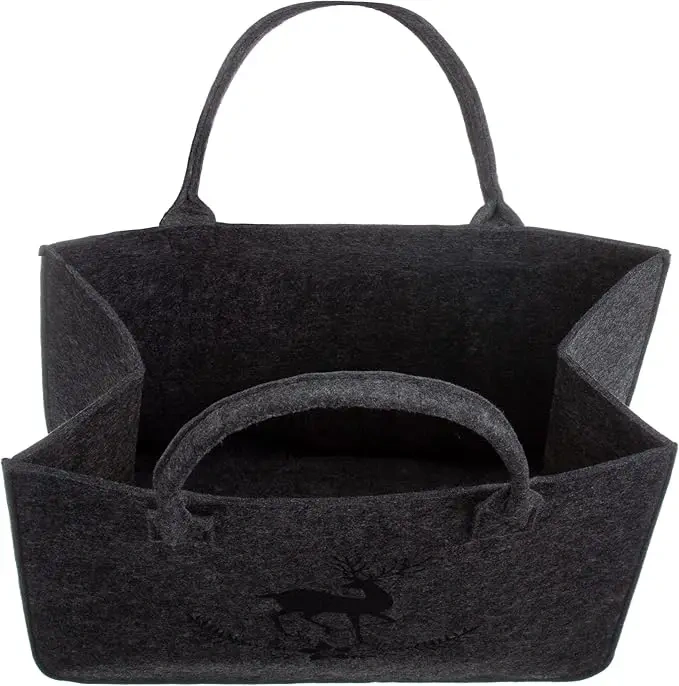 cheap bulk buy fashion women men deer embossing travel luggage makeup shopper shopping leisure storage felt bags