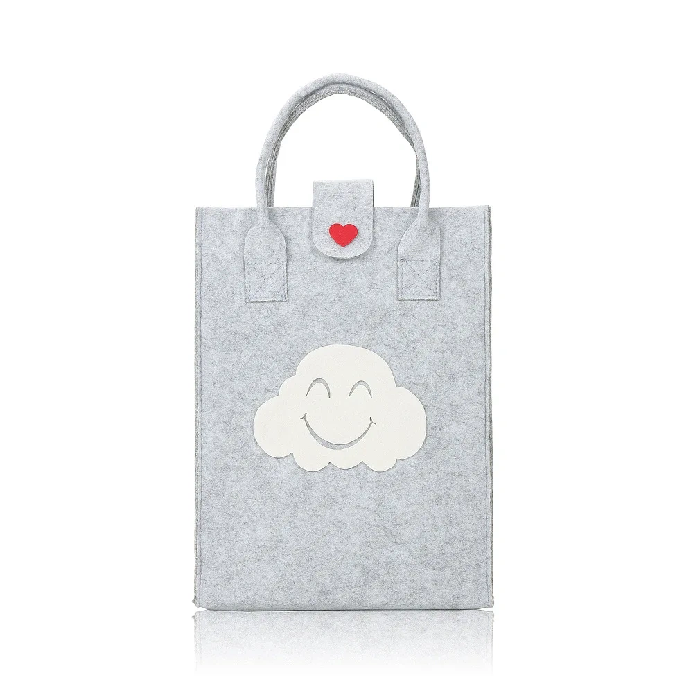 Reusable Durable Large Felt Tote Shopping Bag with Handles