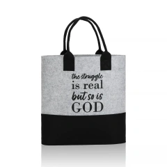 Bolsa de compras reutilizable y resistente de fieltro de dos colores de Progift Fashion
