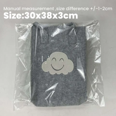 Bolsa de compras de fieltro grande, duradera y reutilizable, con asas