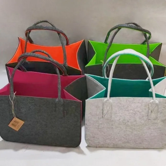 Progift Fashion Reusable Sturdy Dual Color Felt Storage Bag