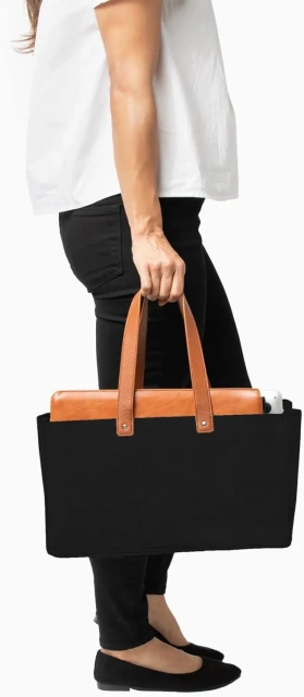 Sac à main à bas prix pour enseignants, fournitures scolaires, papeterie, artisanat, design ouvert, imitation cuir, poignées en feutre