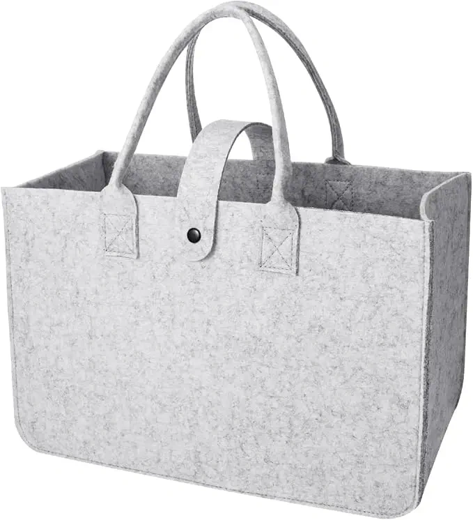 wholesale new multicolor custom foldable reusable shopper handle carrying toys shopping going out storage felt bag