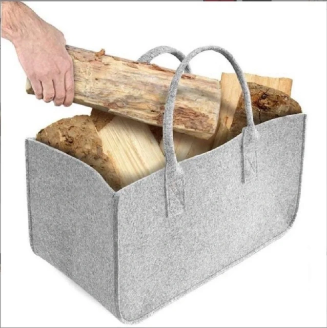 Cesta porta leña de fieltro grande, resistente y duradera, de Progift