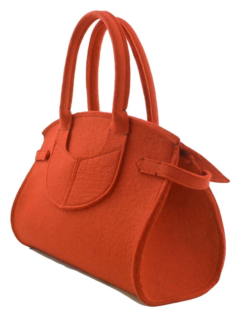 fashion recycled RPET felt customised gentle women's tote bags shoulder bag for college shopping gift toy wine food storage