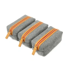 حقيبة سفر صغيرة محمولة احترافية مصنوعة من الجلد وسحاب هدية وصيفة العروس حقيبة مستحضرات تجميل محمولة صغيرة مصنوعة من اللباد