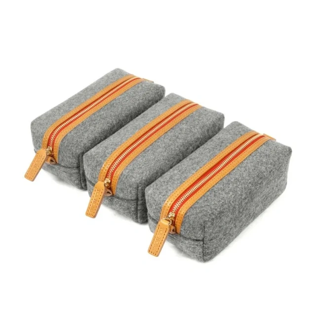 حقيبة سفر صغيرة محمولة احترافية مصنوعة من الجلد وسحاب هدية وصيفة العروس حقيبة مستحضرات تجميل محمولة صغيرة مصنوعة من اللباد