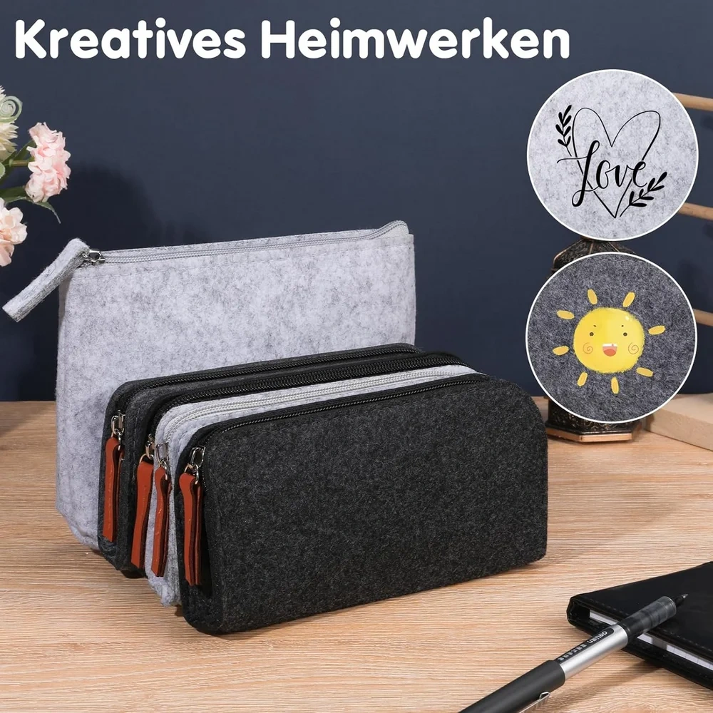 Best seller multicolor custom felt pencil case travel cosmetic toiletry makeup bag unisex organizer holder for pens stationery