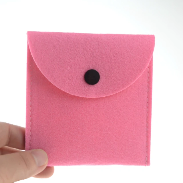 Progift Custom Cheap Small Promotion Felt Cosmetic Coin Bag with Snap Button