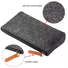 Garantía de satisfacción Certificación de calidad Fabricación experta Estuche de fieltro para lápices y cosméticos compacto, robusto, práctico y versátil