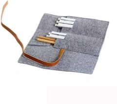 حقيبة مستحضرات تجميل صغيرة ناعمة الملمس مستعملة للبيع بالجملة بسعر منخفض من BSCI، حامل أقلام من اللباد بشعار مخصص، علب أقلام