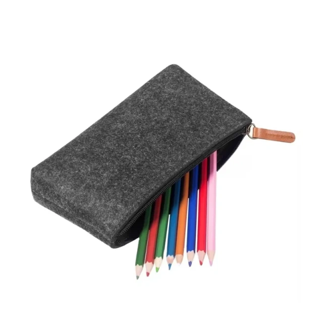 Garantía de satisfacción Certificación de calidad Fabricación experta Estuche de fieltro para lápices y cosméticos compacto, robusto, práctico y versátil
