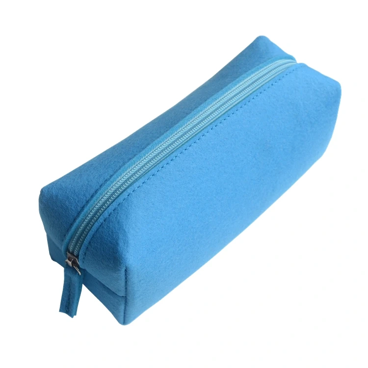 Wholesale small felt cosmetic bag with custom logo makeup toiletry brush cosmetic bag and cases for women