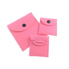 Progift Custom Cheap Small Promotion Felt Cosmetic Coin Bag with Snap Button