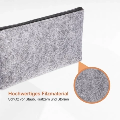 Estuche para lápices de fieltro gris multifuncional reutilizado, estuche para cosméticos y papelería, estuche para lápices con gran capacidad para lápices y resaltadores