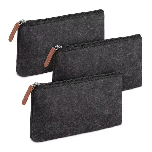 Garantía de satisfacción Certificación de calidad Fabricación experta Estuche de fieltro para lápices y cosméticos compacto, robusto, práctico y versátil