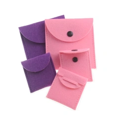 Progift Custom Cheap Small Promotion Felt Cosmetic Coin Bag with Snap Button