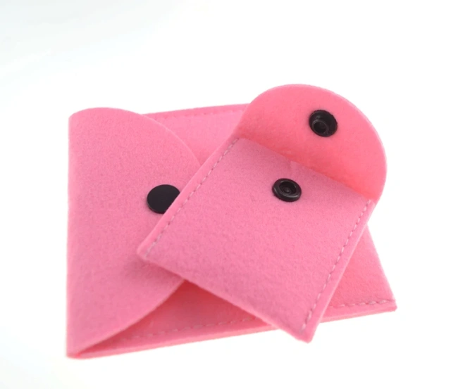 Progift Custom Cheap Small Promotion Felt Cosmetic Coin Bag with Snap Button