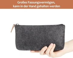 Estuche para lápices de fieltro gris multifuncional reutilizado, estuche para cosméticos y papelería, estuche para lápices con gran capacidad para lápices y resaltadores