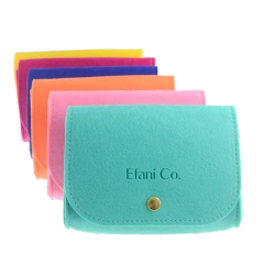 Trousse à maquillage en feutre Progift Fashion avec fermeture à bouton et rabat à soufflet