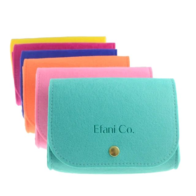 Trousse à maquillage en feutre Progift Fashion avec fermeture à bouton et rabat à soufflet