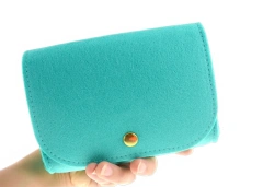 Trousse à maquillage en feutre Progift Fashion avec fermeture à bouton et rabat à soufflet