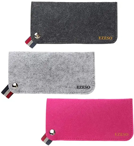 Étui à lunettes de soleil en cuir et feutre, pochette de rangement de voyage en aluminium de luxe faite à la main, étui à lunettes de soleil en gros