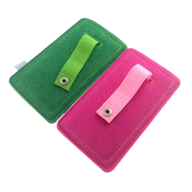 2022 Factory Direct Sale Eco Friendly Universal Phone Pouch Felt Mobile Phone Bag with Plastic Snap