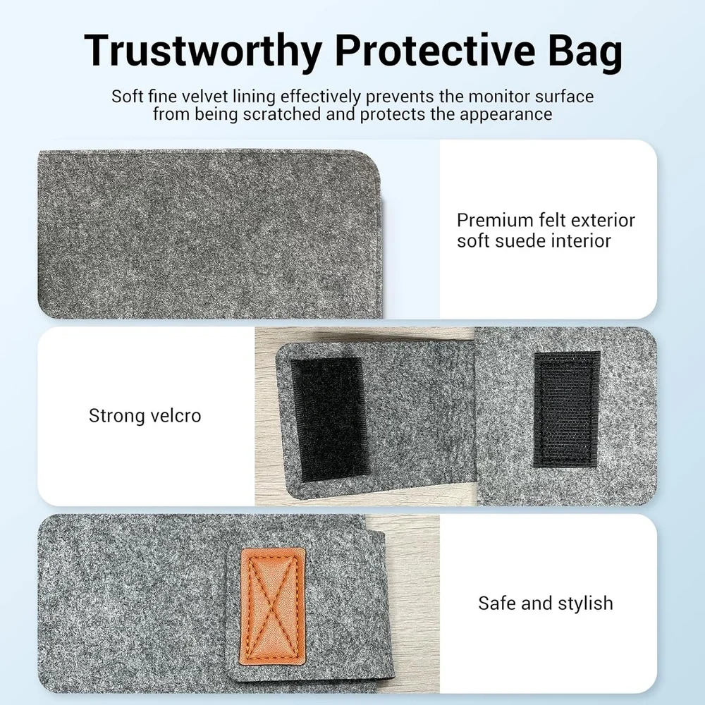 Portable durable lightweight large soft felt laptop sleeve storage bag case for monitor screen protection