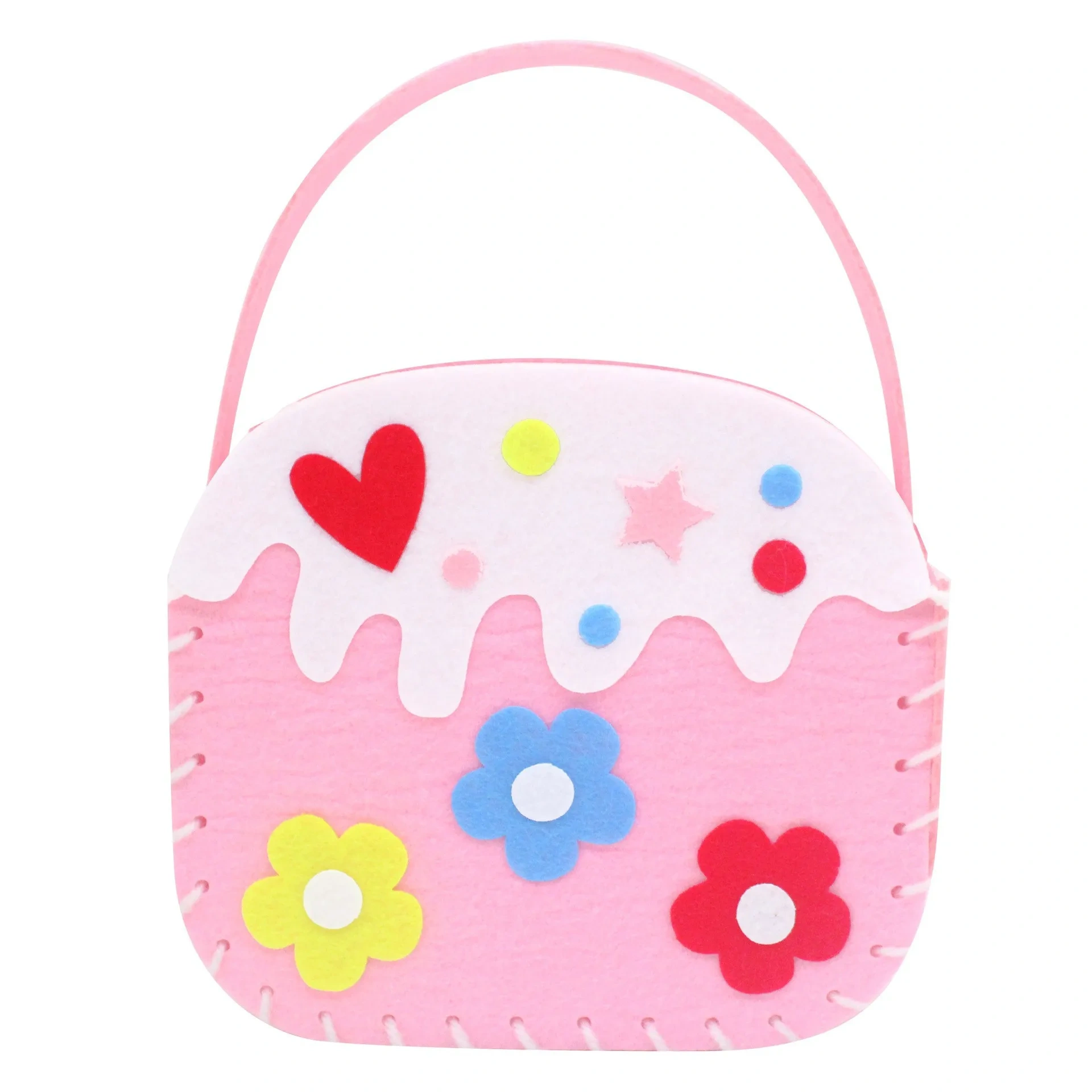Custom Cute New Kids DIY Craft Toy Flower Bag Felt Sewing Kit