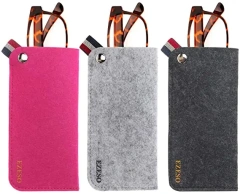 Étui à lunettes de soleil en cuir et feutre, pochette de rangement de voyage en aluminium de luxe faite à la main, étui à lunettes de soleil en gros