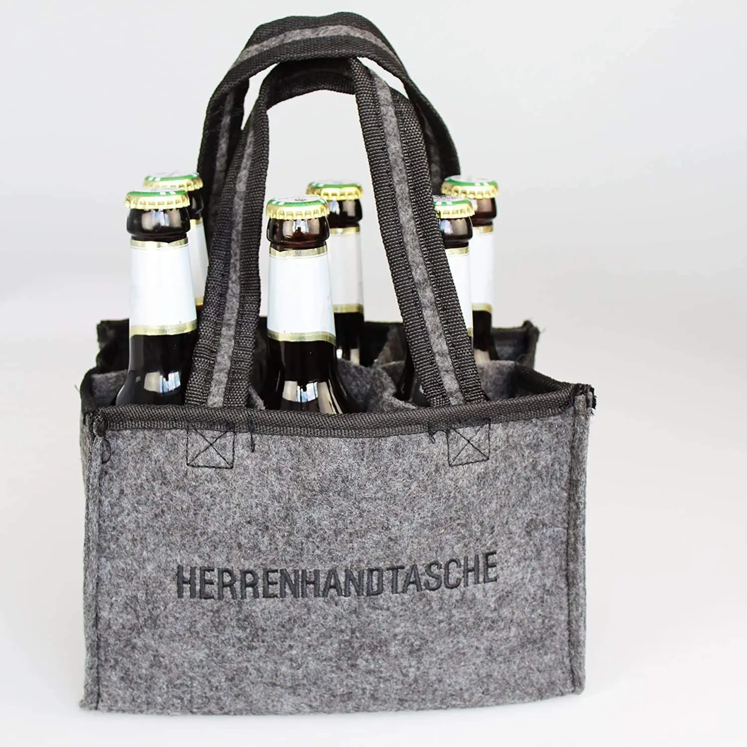 customized eco friendly carrying felt six pack beer wine gift bag water drink bottle sleeve carrier