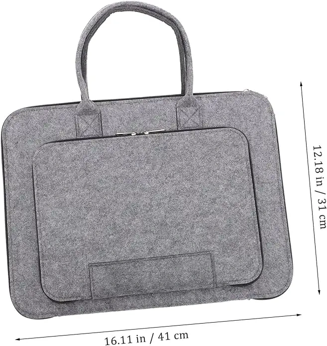 2024 product new edition charcoal gray business felt notebook case carrying package pouch laptop bag with handle