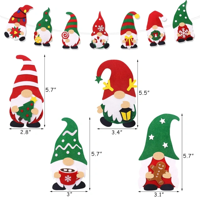 مجموعة أدوات الخياطة التعليمية للأطفال من اللباد S12 على شكل قزم عيد الميلاد