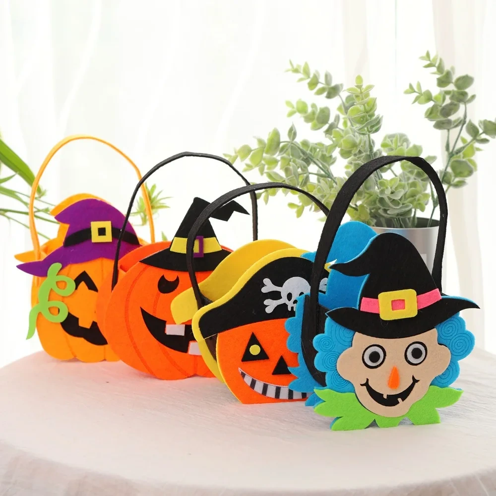 Holiday accessories Jack-o-lantern personalized girls handbag gift decorations kids costume felt pumpkin bucket halloween bags