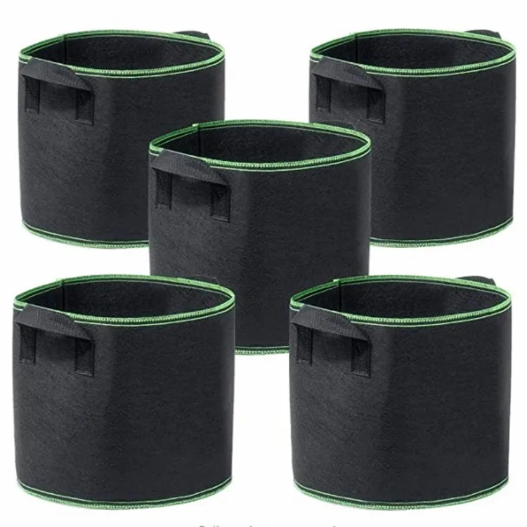 Price Weatherproof Felt Nursery Planter Pot 10 Gallon 5 Packs Thickest Non Woven Reinforced Handles Aeration Plant Grow Bags