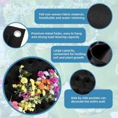 Túi trồng cây thảo mộc treo tường thẳng đứng 64 túi tùy chỉnh mới năm 2024 làm xanh hộp đựng hoa nhân tạo